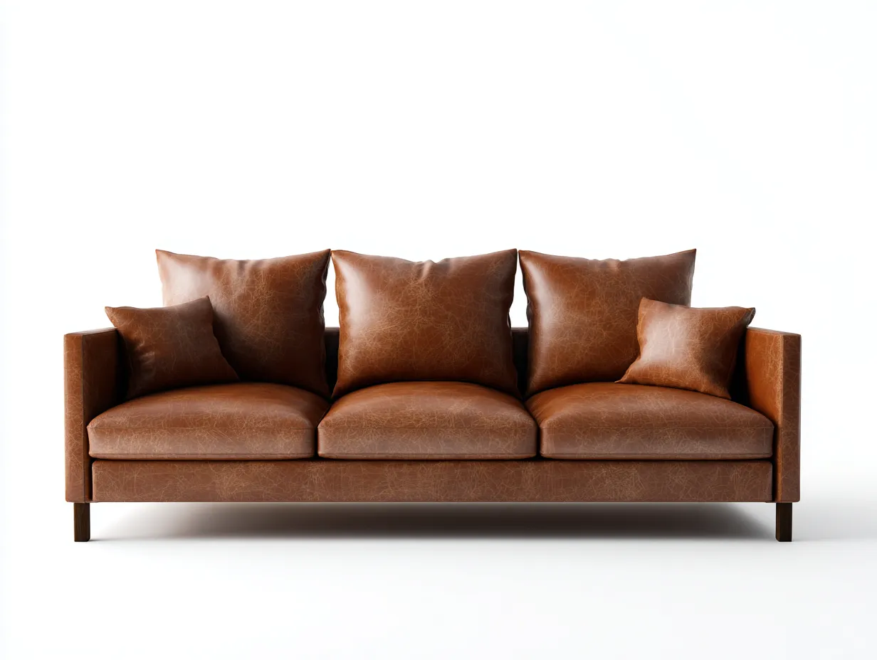 3 Sitzer Sofas-Leder-Holz-235x93x87 cm-Braun-Moderner Stil-Jamoioroom