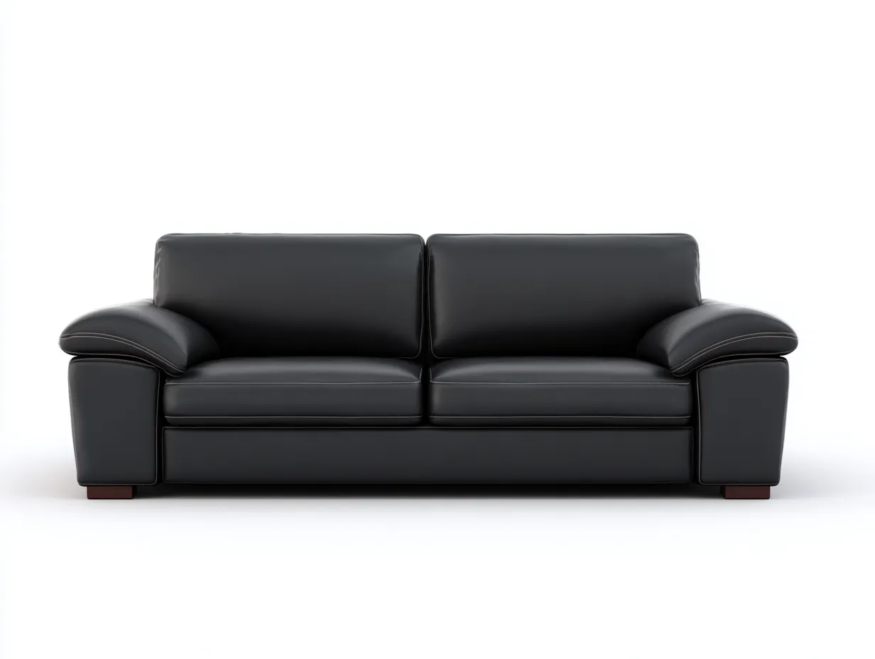 Zweisitzer Sofa-Leder-178x93x83 cm-Schwarz-Minimalistischer Stil-Jamoioroom