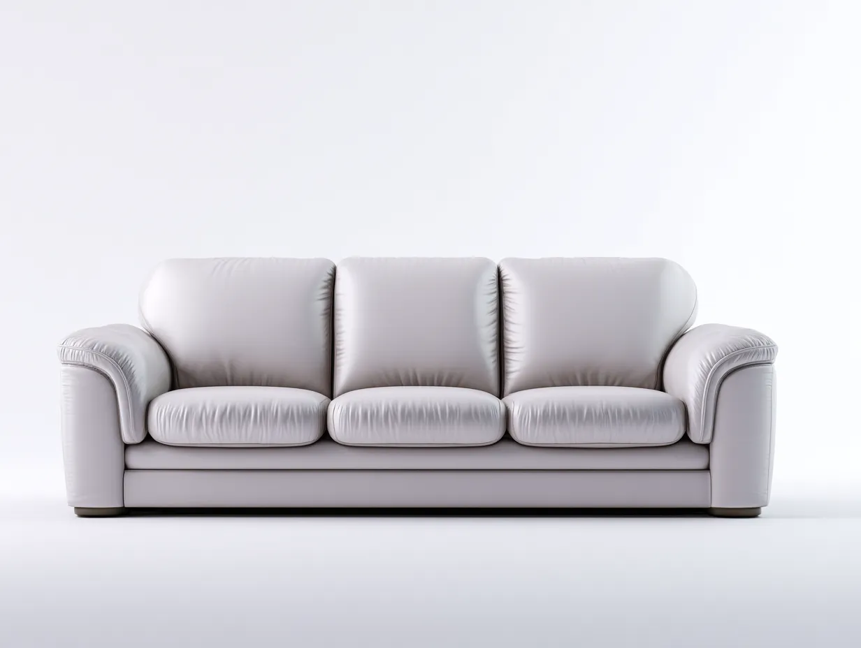 3 Sitzer Sofas-Leder-Holz-229x98x91 cm-Hellgrau-Klassischer Stil-Jamoioroom
