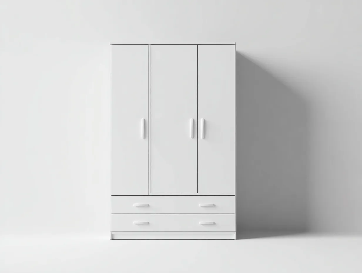Kleiderschränke mit drei Türen-MDF-Holz-150x55x195 cm-Weiß-Moderner Stil-Jamoioroom