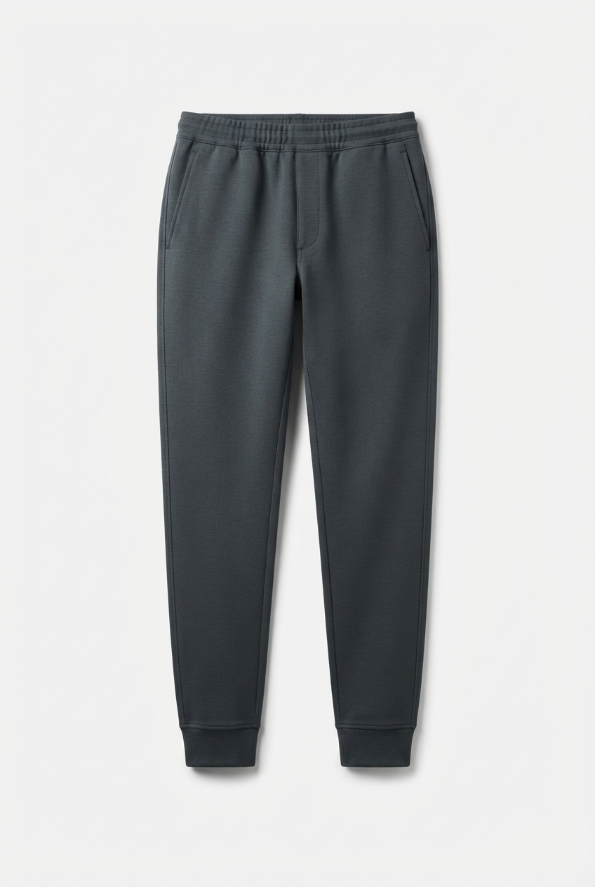 Dark tapered street joggers with minimalist modern fit