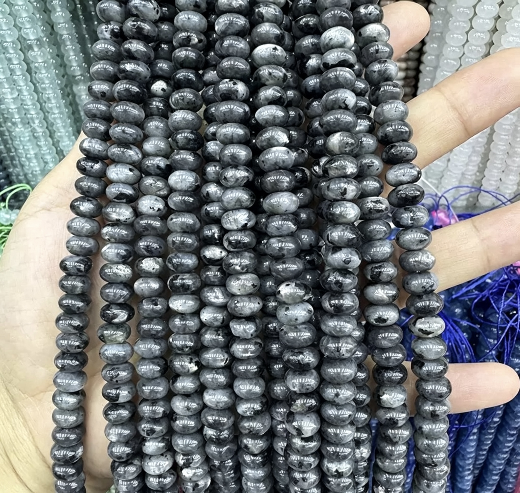 Mixed Natural Crystal Abacus Loose Beads, Healing Chakra Stone Spacer Beads for DIY Jewelry Making Bracelet Necklace
