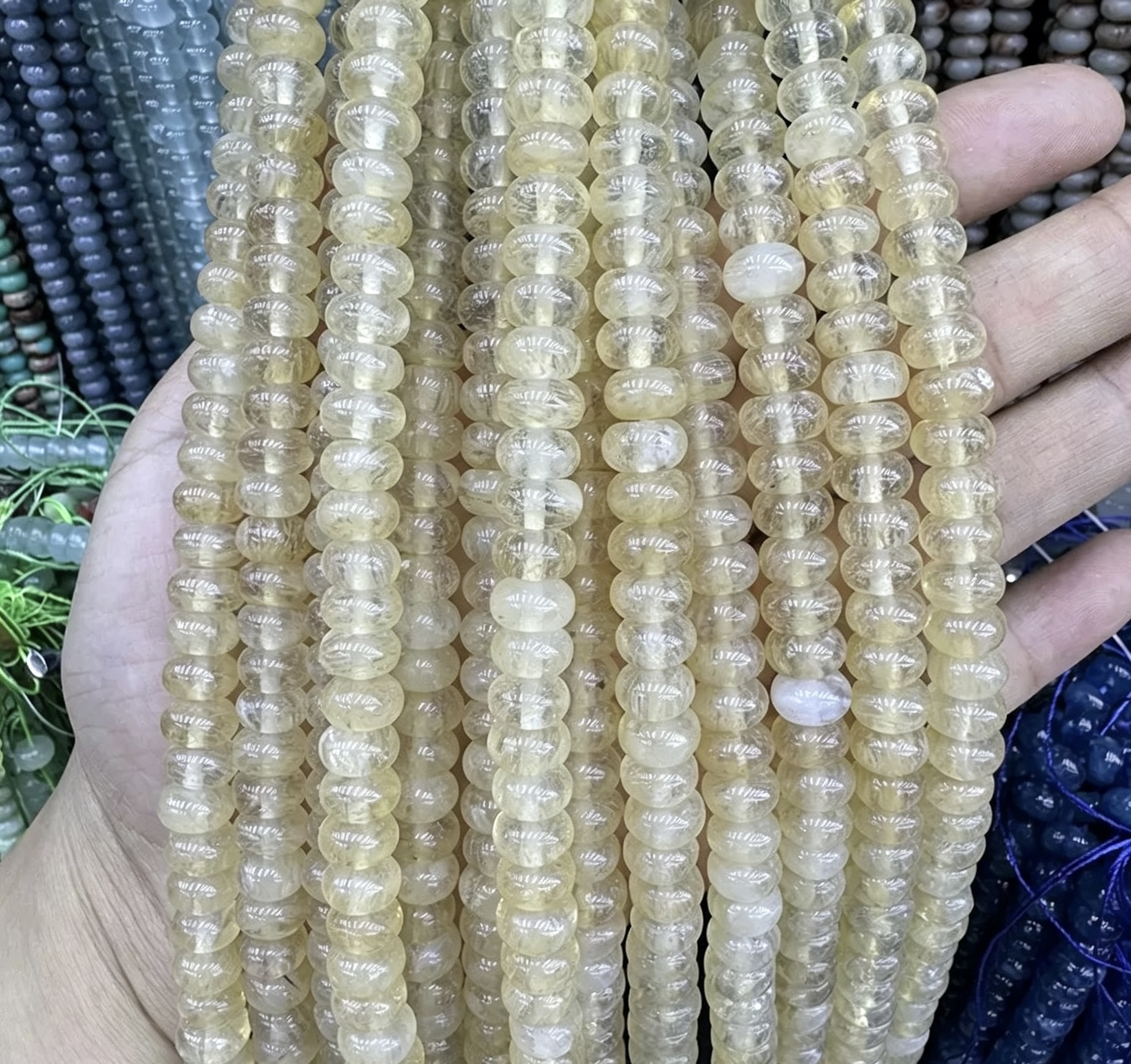 Mixed Natural Crystal Abacus Loose Beads, Healing Chakra Stone Spacer Beads for DIY Jewelry Making Bracelet Necklace