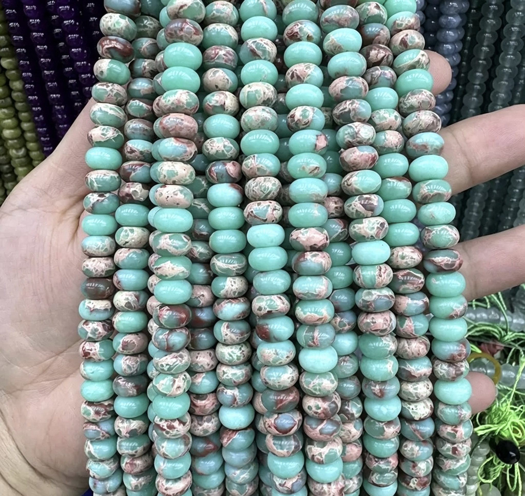 Mixed Natural Crystal Abacus Loose Beads, Healing Chakra Stone Spacer Beads for DIY Jewelry Making Bracelet Necklace