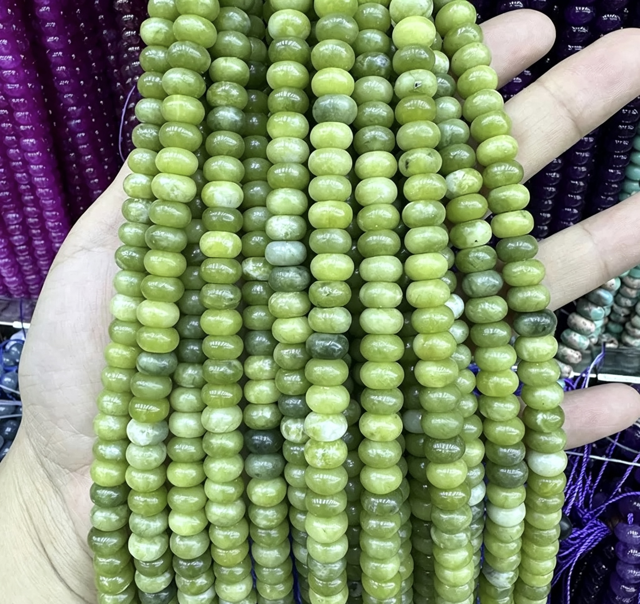 Mixed Natural Crystal Abacus Loose Beads, Healing Chakra Stone Spacer Beads for DIY Jewelry Making Bracelet Necklace