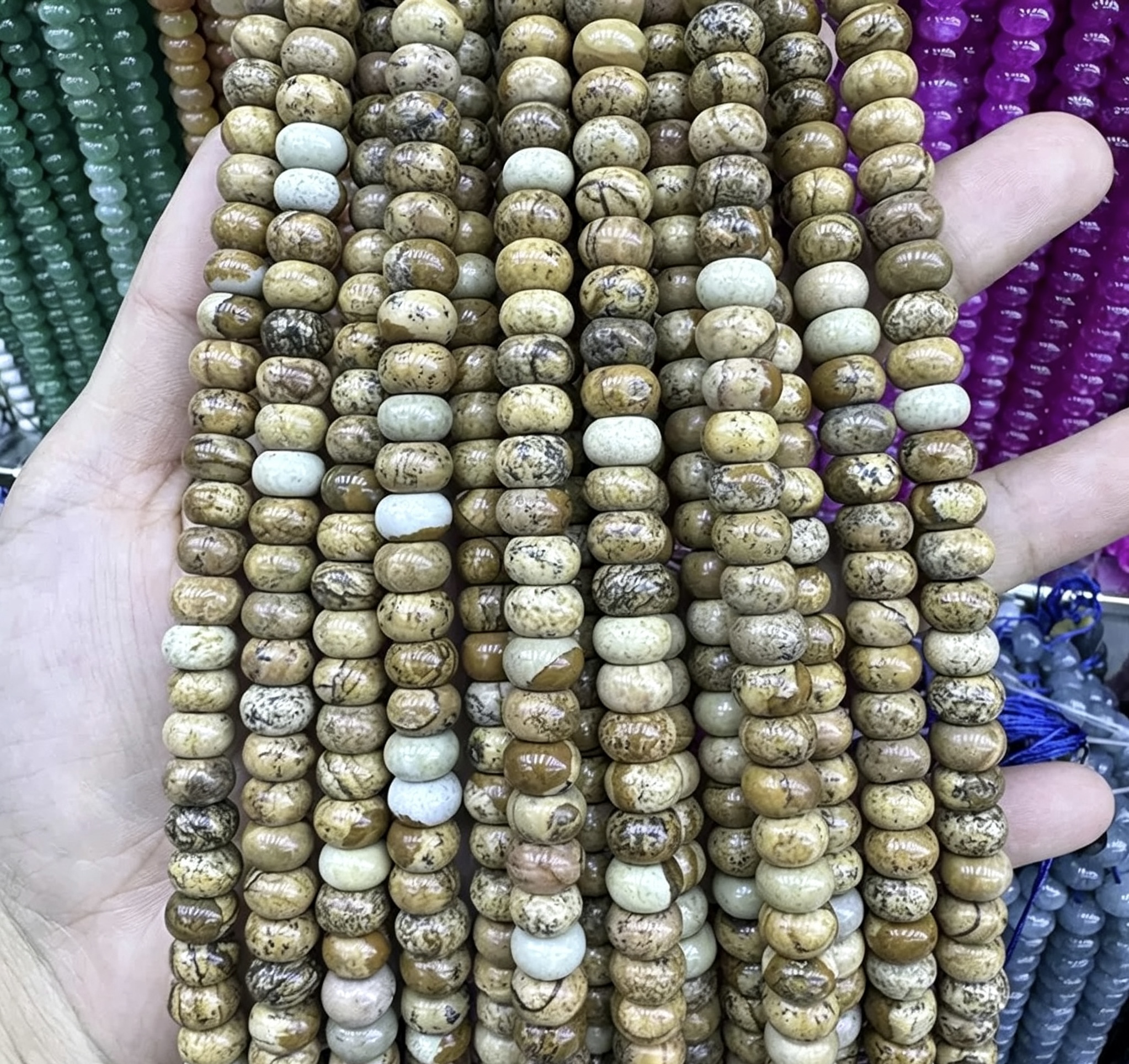 Mixed Natural Crystal Abacus Loose Beads, Healing Chakra Stone Spacer Beads for DIY Jewelry Making Bracelet Necklace