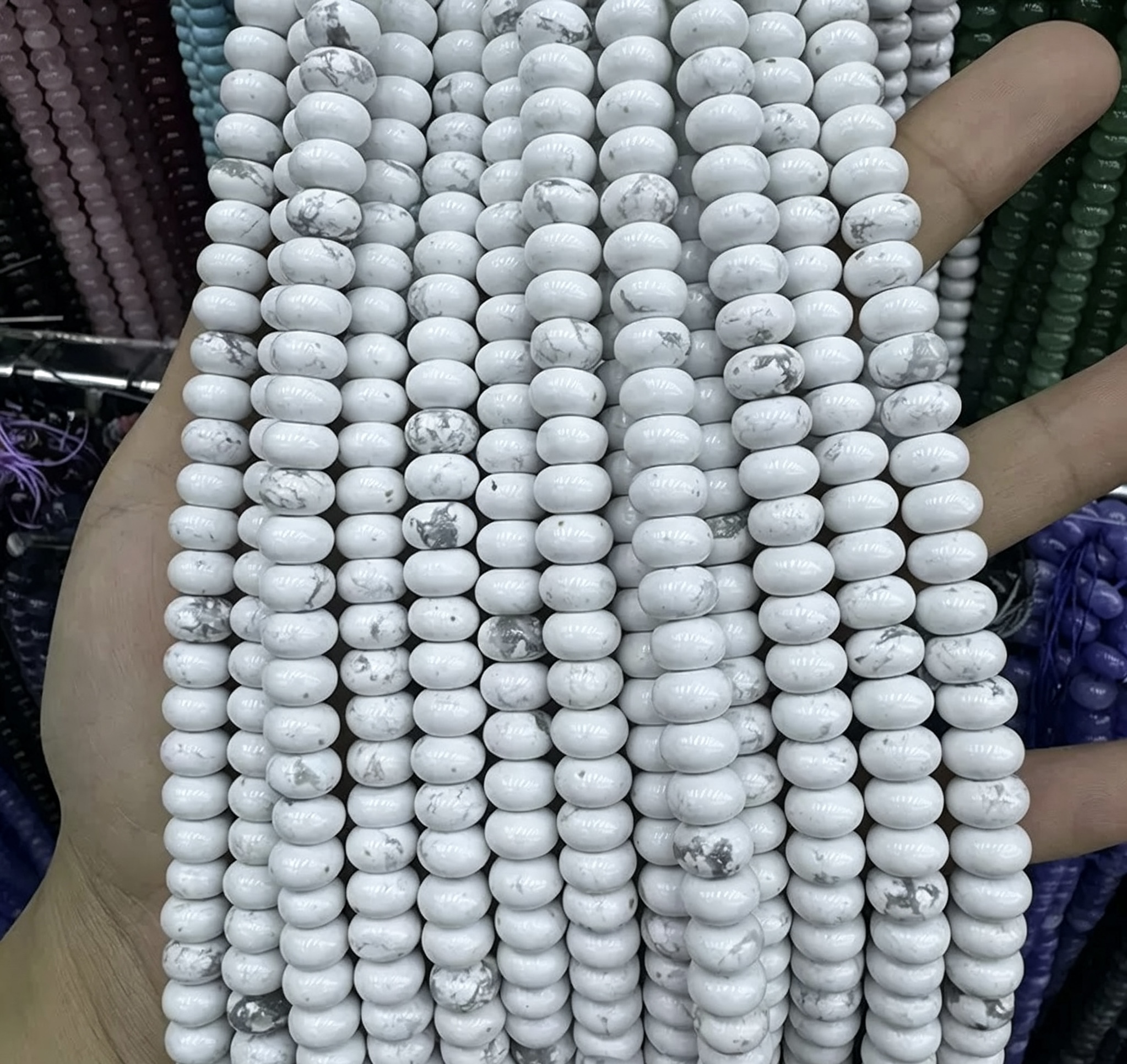 Mixed Natural Crystal Abacus Loose Beads, Healing Chakra Stone Spacer Beads for DIY Jewelry Making Bracelet Necklace
