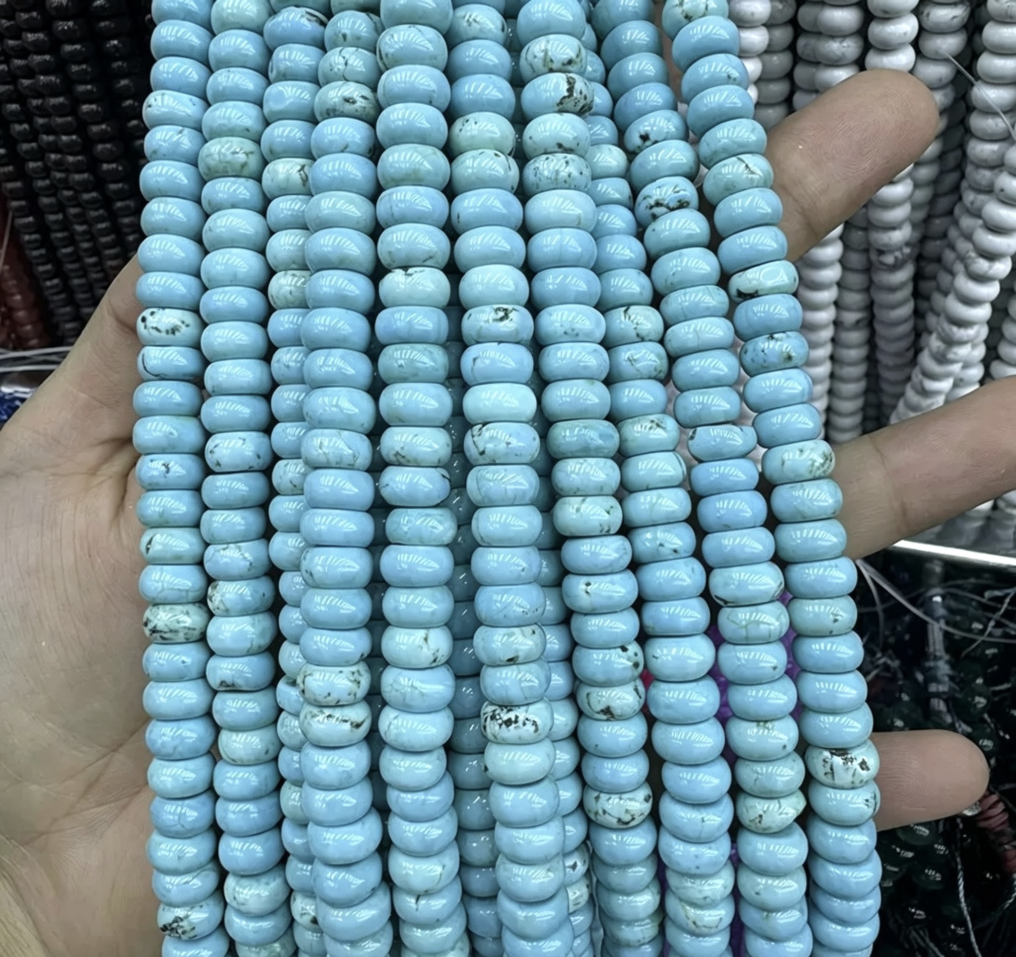Mixed Natural Crystal Abacus Loose Beads, Healing Chakra Stone Spacer Beads for DIY Jewelry Making Bracelet Necklace