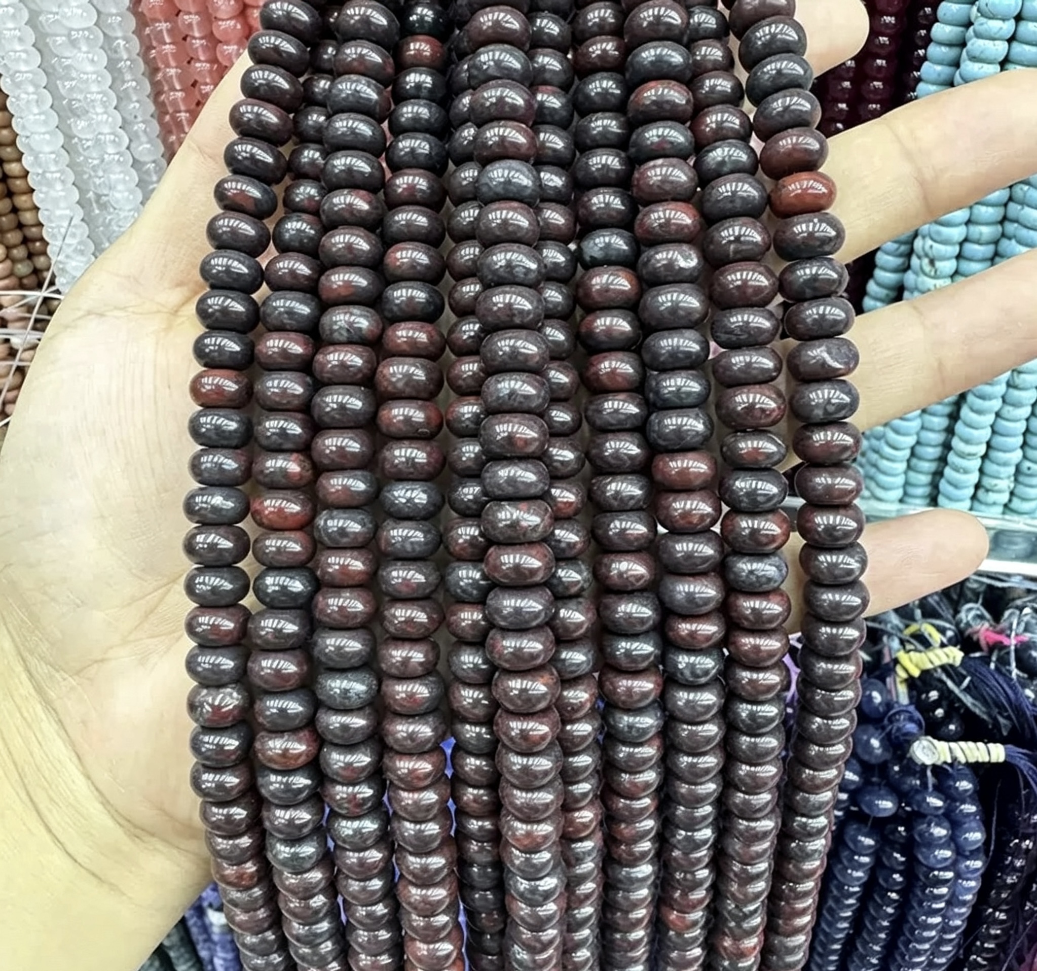 Mixed Natural Crystal Abacus Loose Beads, Healing Chakra Stone Spacer Beads for DIY Jewelry Making Bracelet Necklace