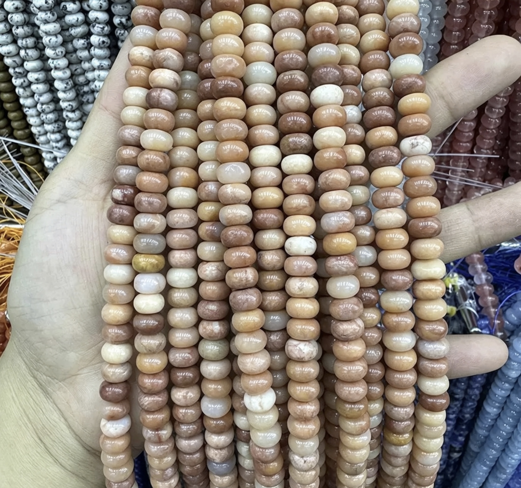 Mixed Natural Crystal Abacus Loose Beads, Healing Chakra Stone Spacer Beads for DIY Jewelry Making Bracelet Necklace