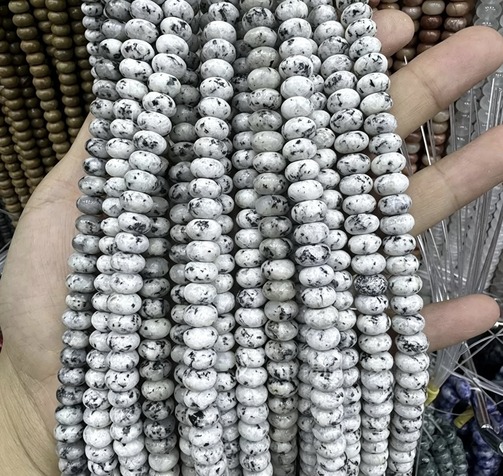 Mixed Natural Crystal Abacus Loose Beads, Healing Chakra Stone Spacer Beads for DIY Jewelry Making Bracelet Necklace
