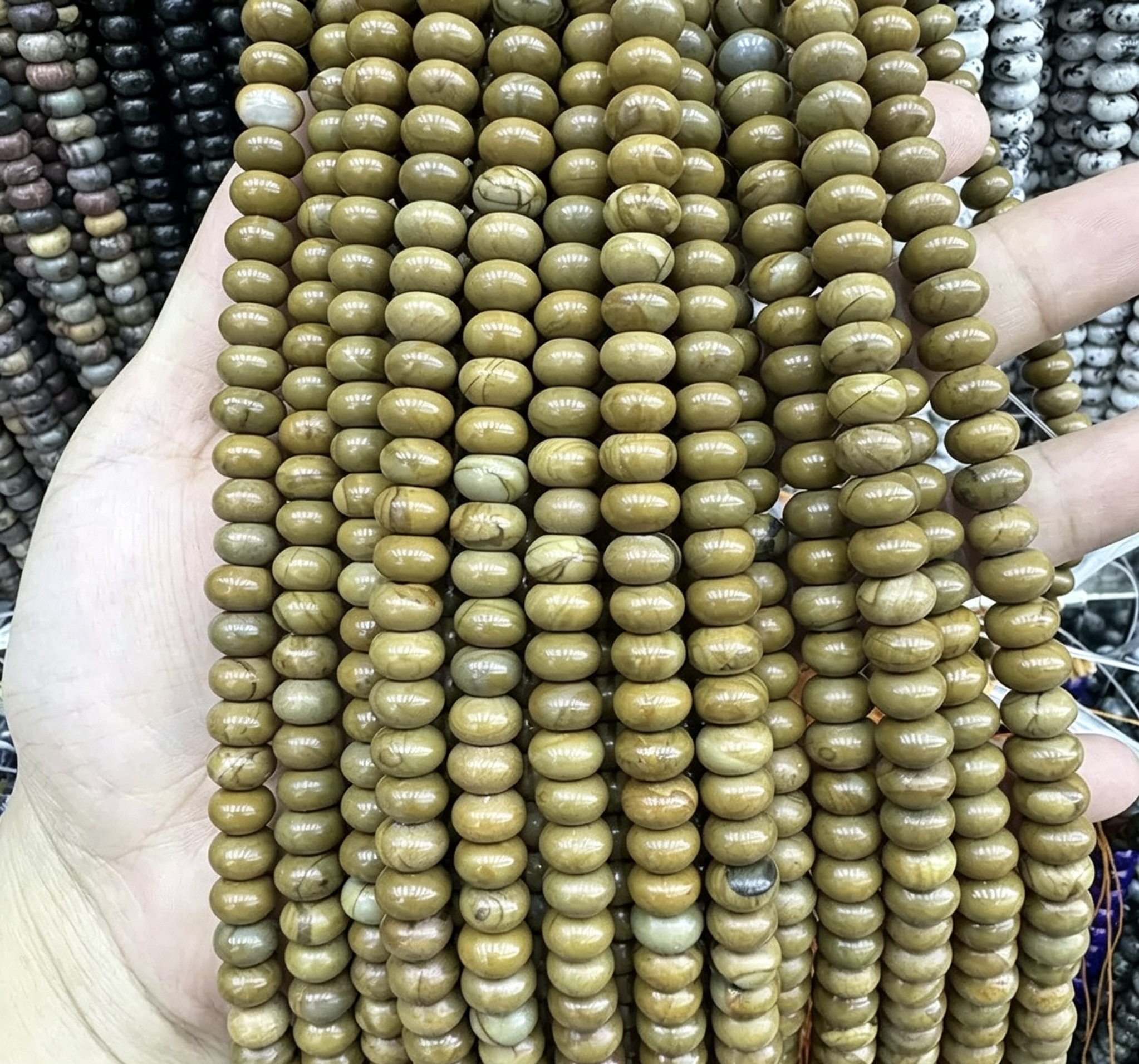 Mixed Natural Crystal Abacus Loose Beads, Healing Chakra Stone Spacer Beads for DIY Jewelry Making Bracelet Necklace