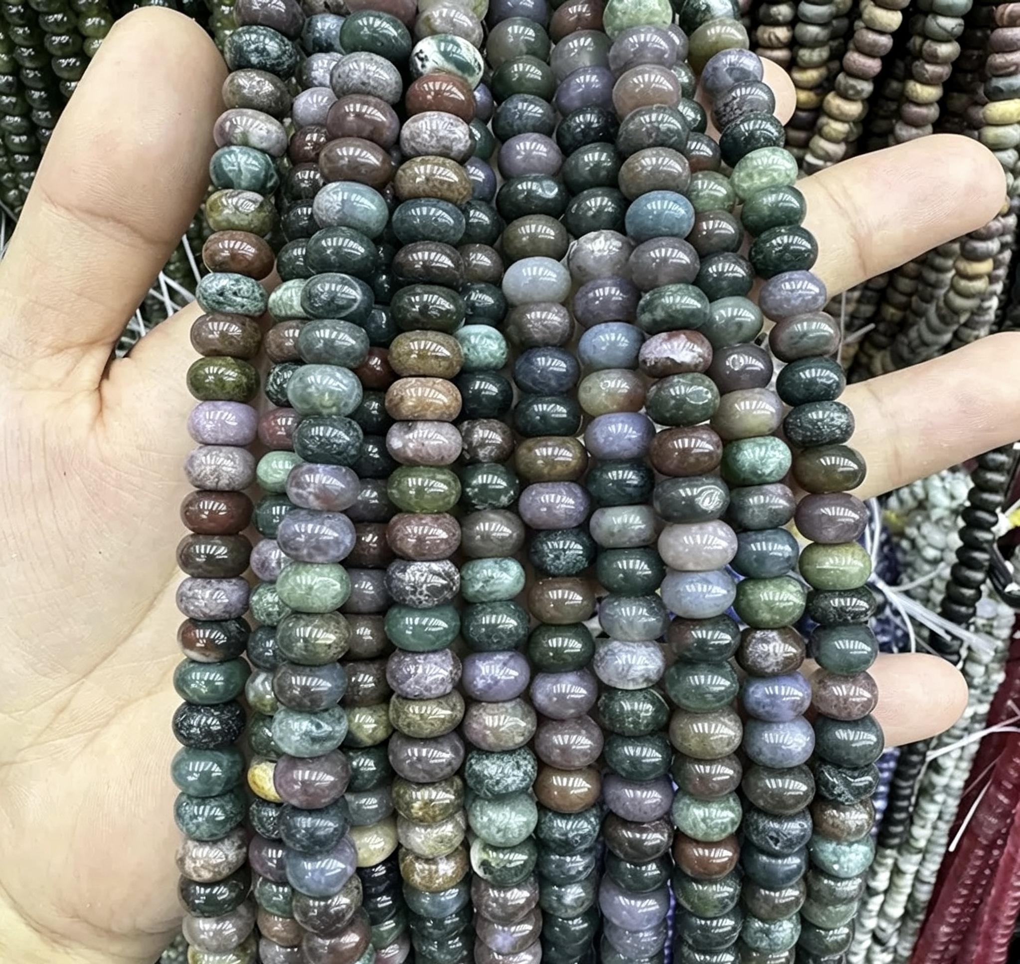 Mixed Natural Crystal Abacus Loose Beads, Healing Chakra Stone Spacer Beads for DIY Jewelry Making Bracelet Necklace