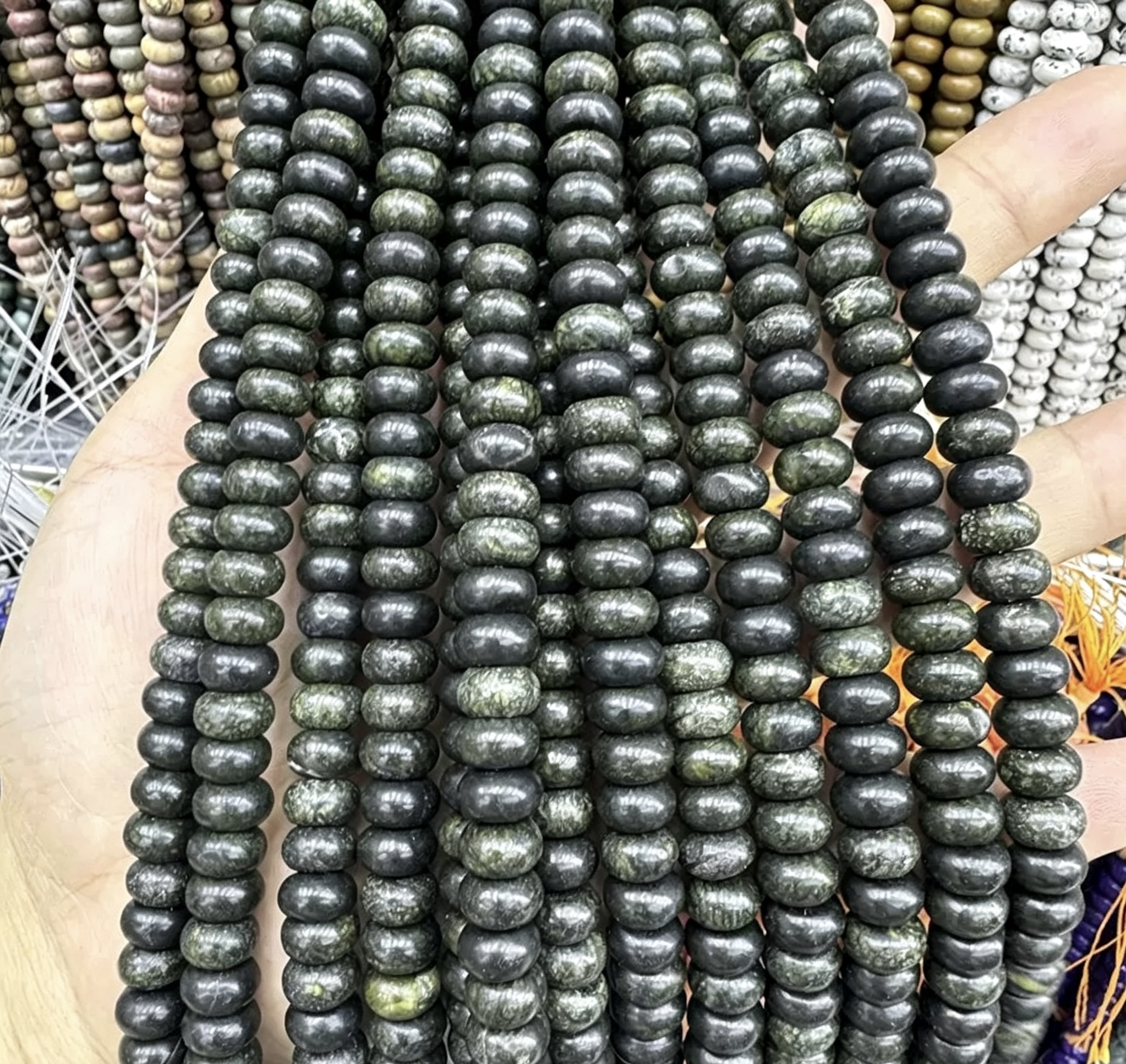 Mixed Natural Crystal Abacus Loose Beads, Healing Chakra Stone Spacer Beads for DIY Jewelry Making Bracelet Necklace