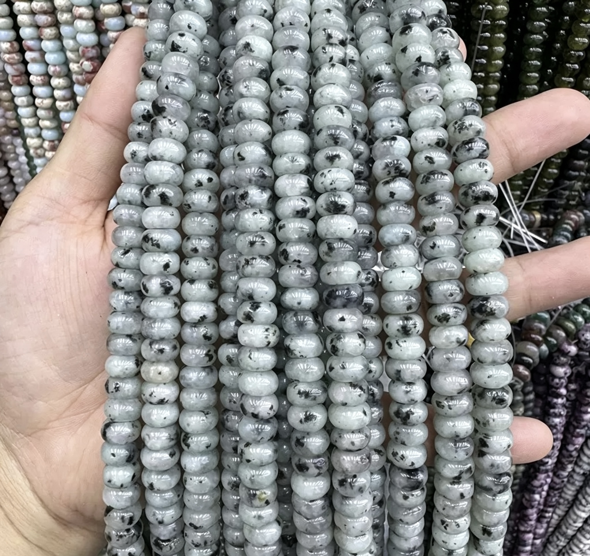 Mixed Natural Crystal Abacus Loose Beads, Healing Chakra Stone Spacer Beads for DIY Jewelry Making Bracelet Necklace