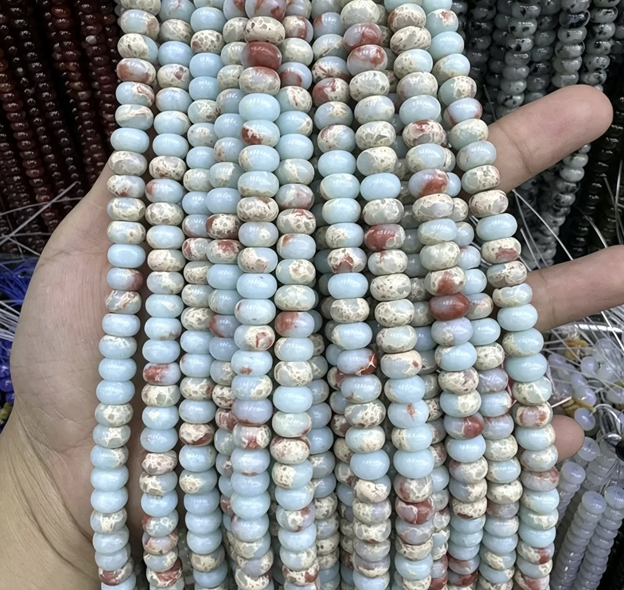 Mixed Natural Crystal Abacus Loose Beads, Healing Chakra Stone Spacer Beads for DIY Jewelry Making Bracelet Necklace