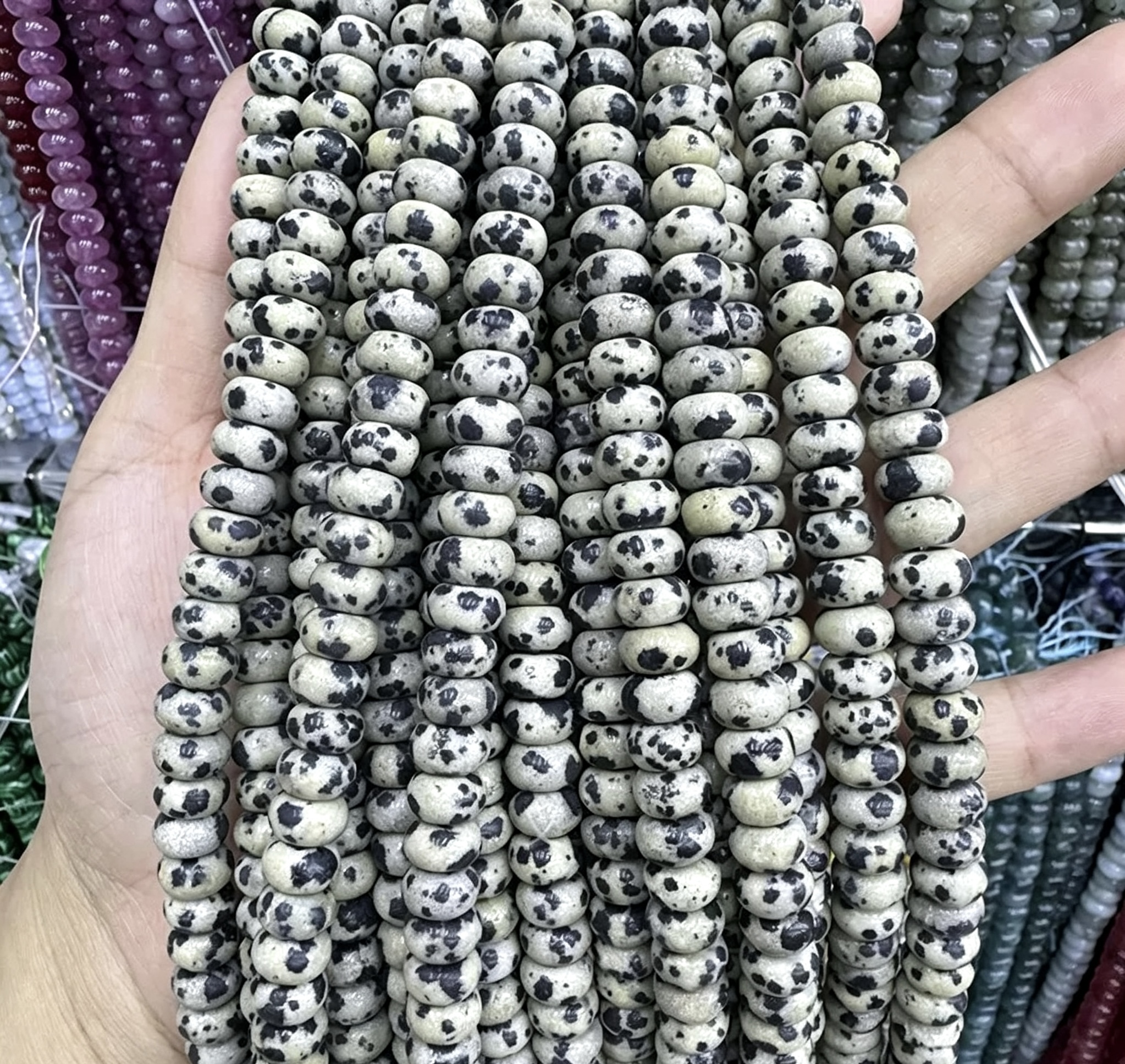 Mixed Natural Crystal Abacus Loose Beads, Healing Chakra Stone Spacer Beads for DIY Jewelry Making Bracelet Necklace