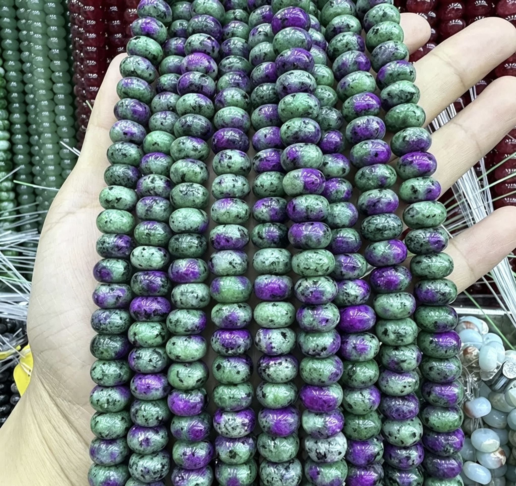 Mixed Natural Crystal Abacus Loose Beads, Healing Chakra Stone Spacer Beads for DIY Jewelry Making Bracelet Necklace