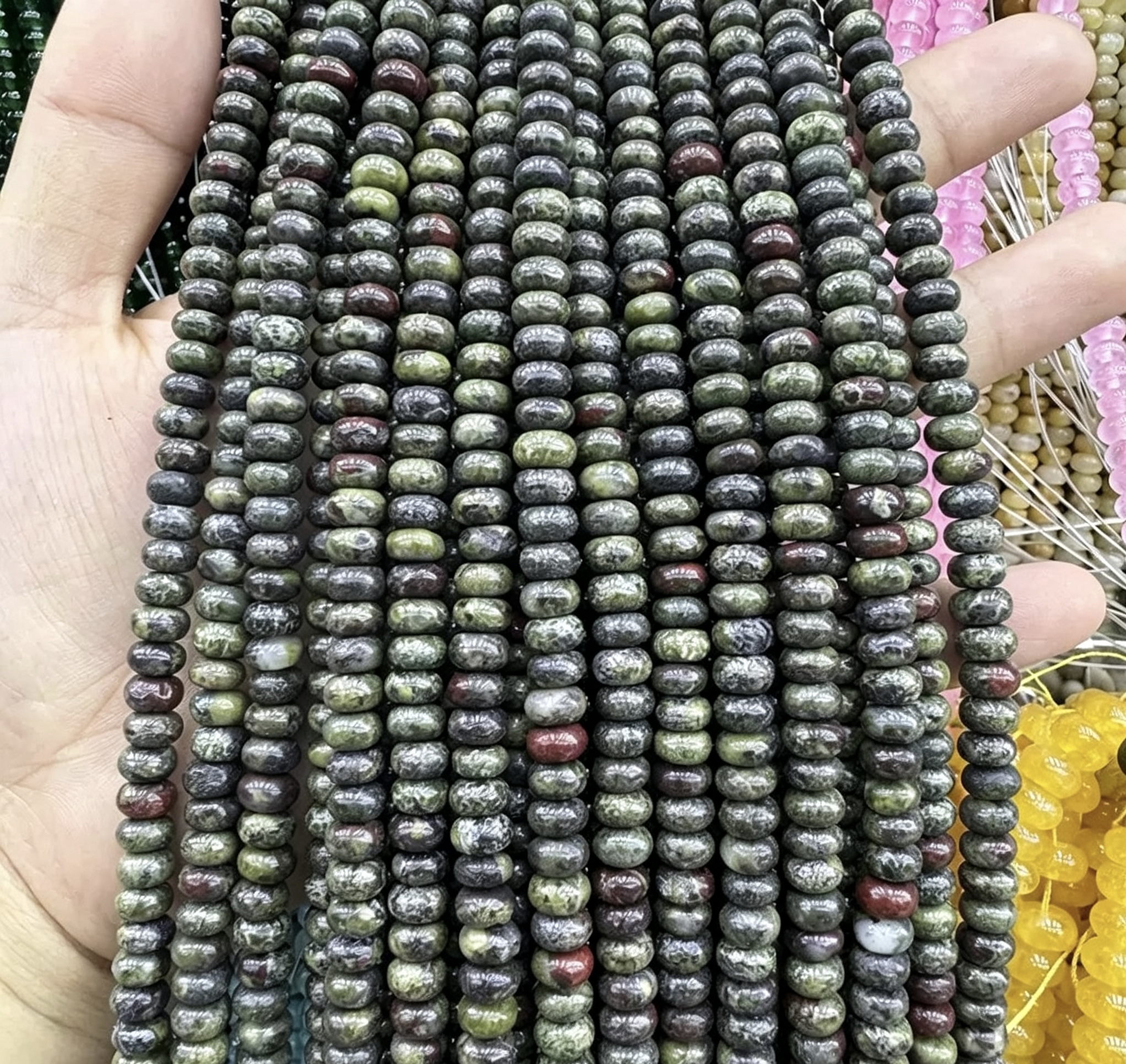 Mixed Natural Crystal Abacus Loose Beads, Healing Chakra Stone Spacer Beads for DIY Jewelry Making Bracelet Necklace