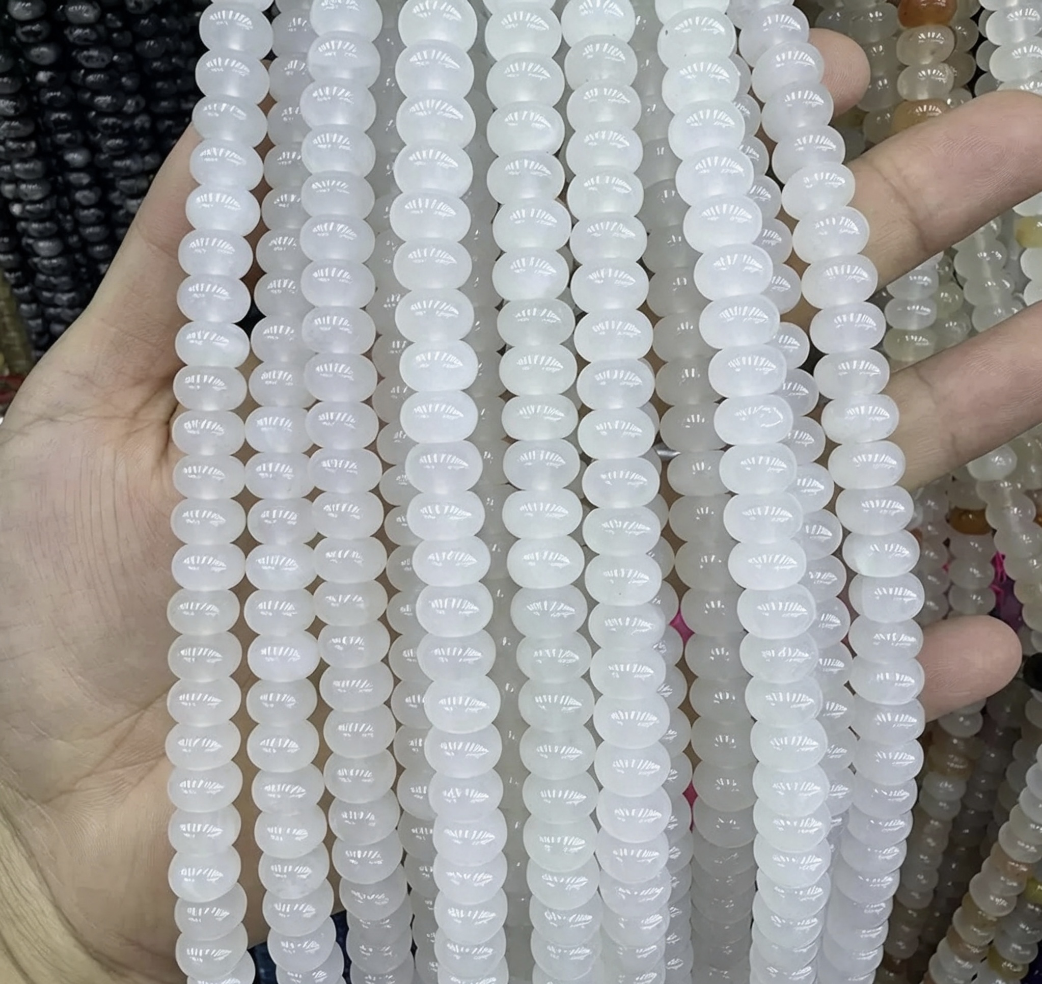 Mixed Natural Crystal Abacus Loose Beads, Healing Chakra Stone Spacer Beads for DIY Jewelry Making Bracelet Necklace