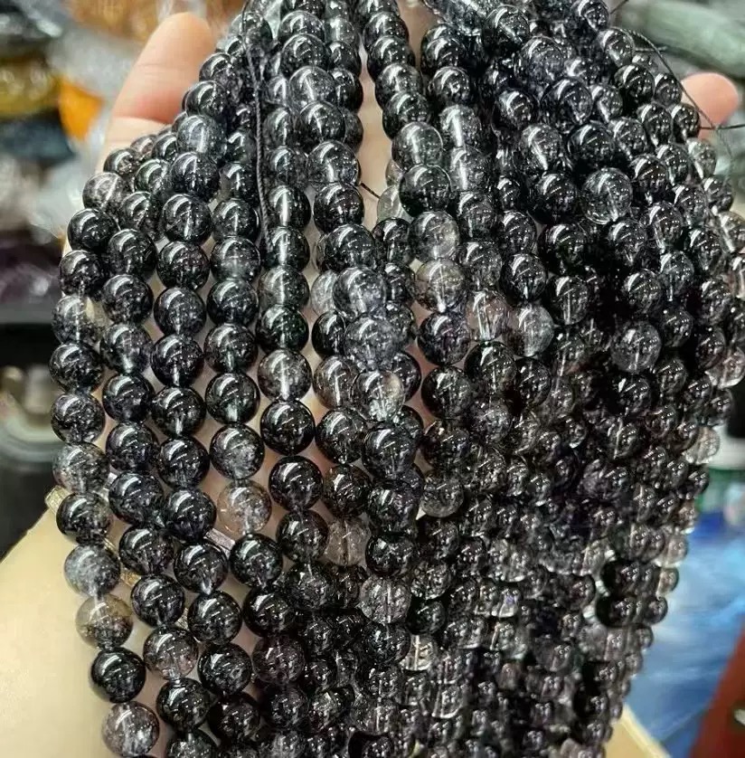 Optimized phantom quartz round beads (loose beads), suitable for making DIY bracelets.