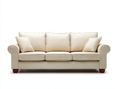 Canapé 3 places - Tissu-Bois-Mousse - 198 x 92 x 88 cm - Beige - Style classique-Bamboogobase