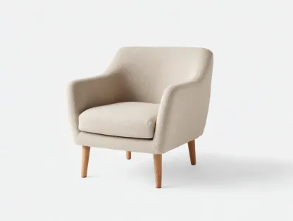 Fauteuil - tissu-bois - 81x78x83 cm - beige - style moderne compact-Bamboogobase