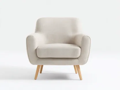 Fauteuil - tissu-bois - 80x78x84 cm - beige - style moderne doux-Bamboogobase