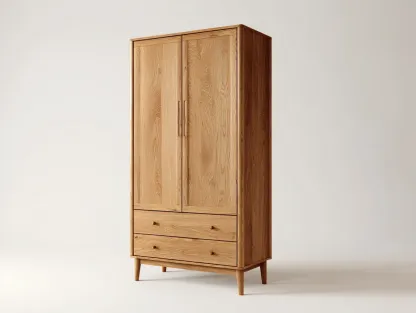 Armoire - Bois massif - 102 x 55 x 178 cm - Chêne naturel - Style scandinave-Bamboogobase