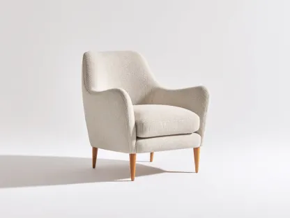Fauteuil - tissu-bois - 86x82x90 cm - beige - style contemporain confortable-Bamboogobase