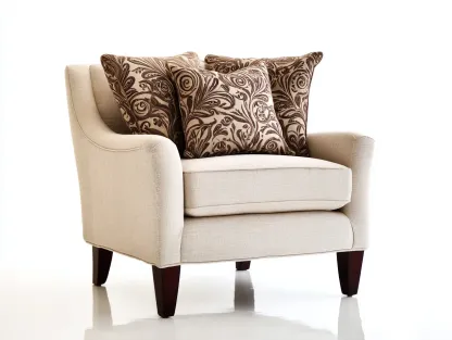 Fauteuil - tissu-bois - 90x86x88 cm - beige-marron - style classique confortable-Bamboogobase