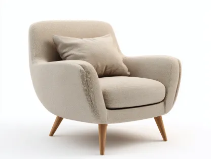 Fauteuil - tissu-bois - 83x81x86 cm - beige - style moderne confortable-Bamboogobase