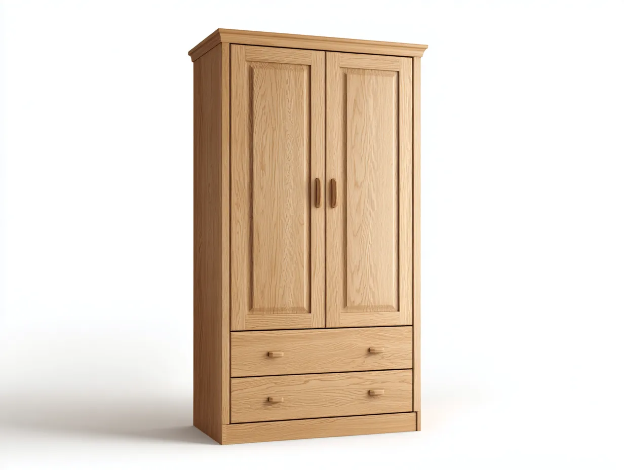 Armoire-Bois massif-102 x 55 x 182 cm-Bois clair-Style naturel-Craftmyio