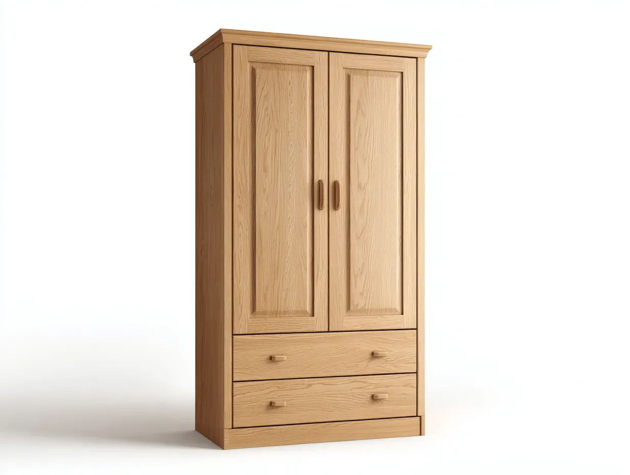 Armoire-Bois massif-102 x 55 x 182 cm-Bois clair-Style naturel-Craftmyio
