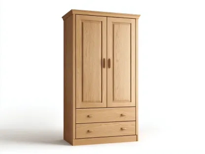 Armoire-Bois massif-102 x 55 x 182 cm-Bois clair-Style naturel-Craftmyio