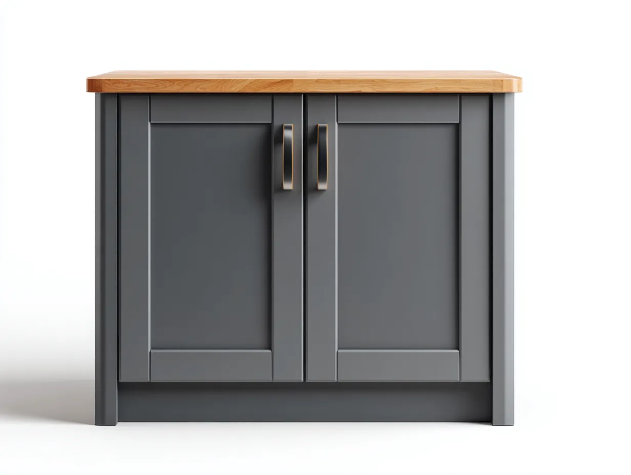 Buffet-bois-MDF-métal-126x44x85 cm-gris-style naturel-style moderne-Craftmyio