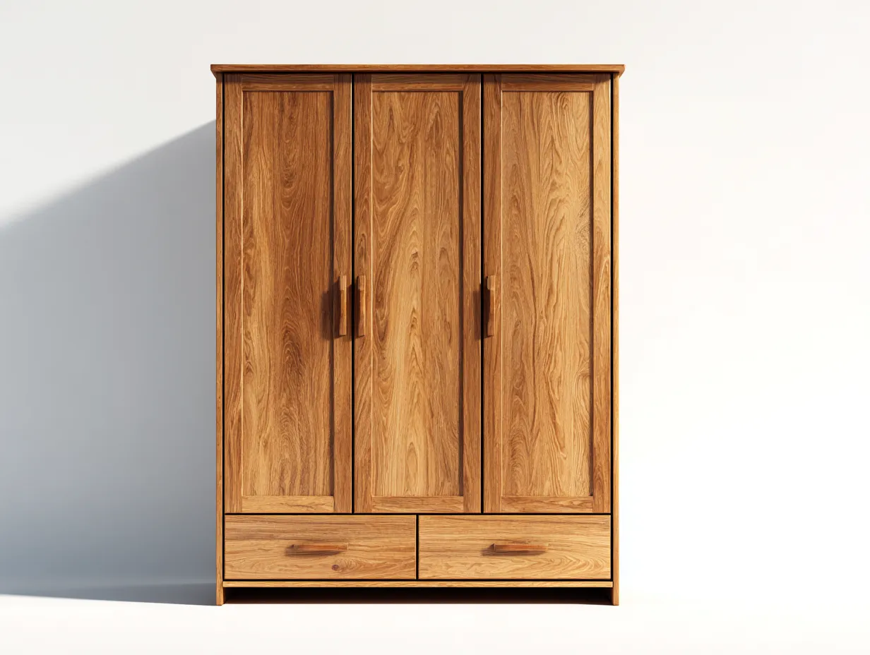 Armoire - bois massif - 182x58x210 cm - marron - style classique-Craftmyio