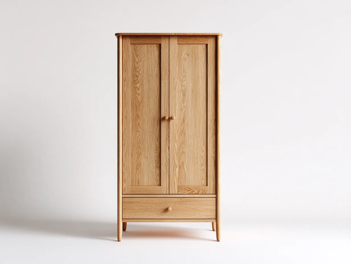 Armoire - bois massif - 92x52x194 cm - marron - style naturel-Craftmyio