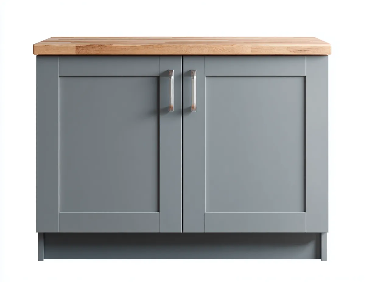 Buffet-bois-MDF-métal-124x45x84 cm-gris-style naturel-style moderne-Craftmyio