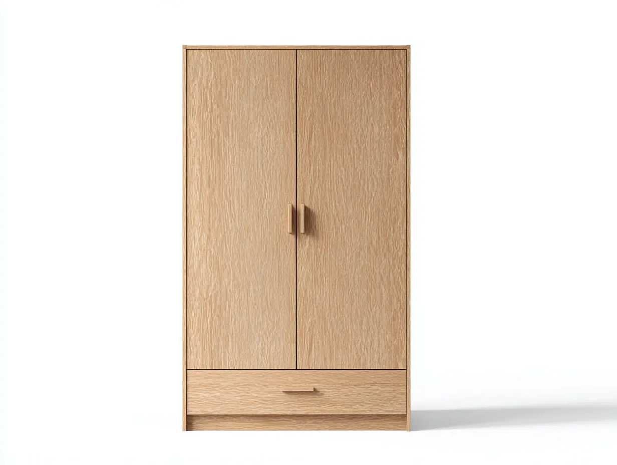 Armoire-Bois massif-96 x 53 x 175 cm-Bois clair-Style moderne-Craftmyio