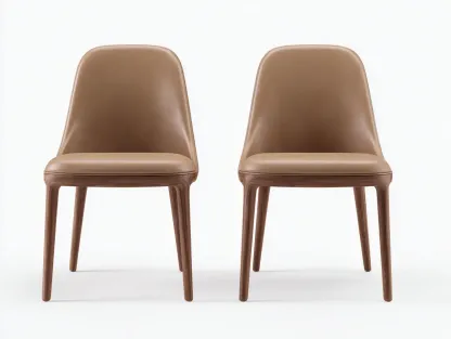 Chaise de salle à manger-Similicuir-Bois-45 x 50 x 80 cm-Beige-Style moderne-Craftmyio
