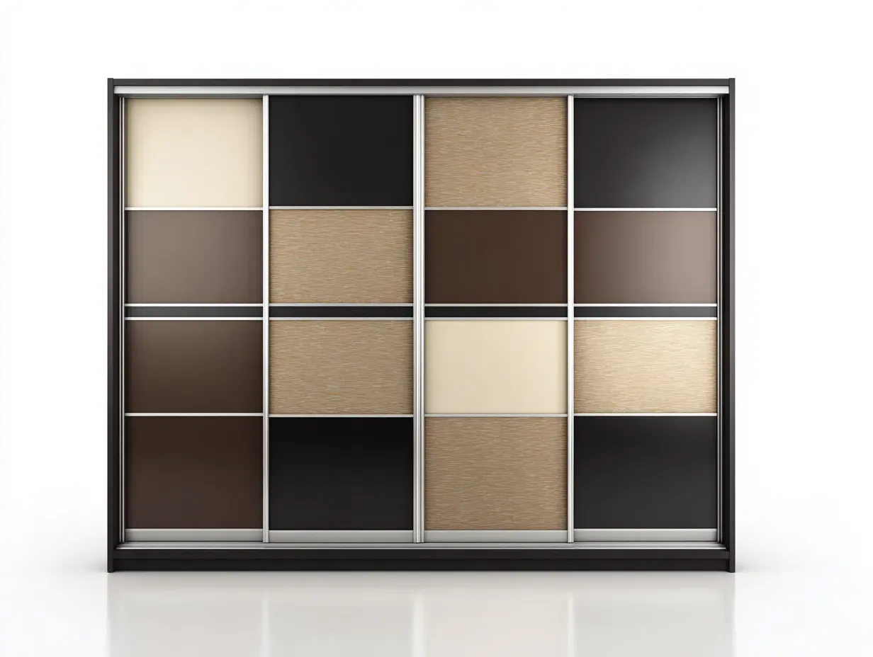 Armoire - bois composite-métal - 268x64x225 cm - beige-marron-noir - style moderne-Craftmyio