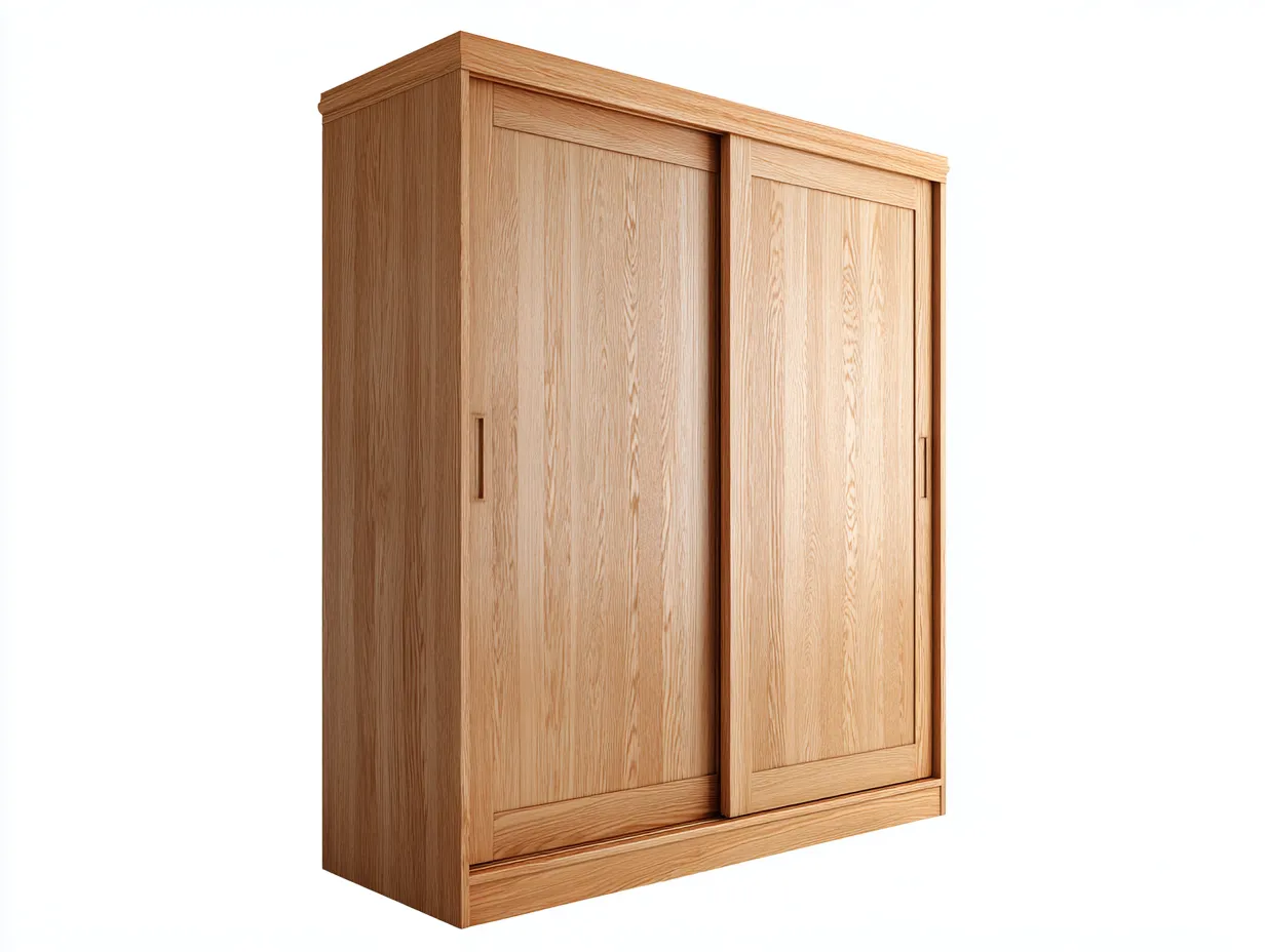 Armoire-Bois massif-150 x 60 x 200 cm-Bois clair-Style contemporain-Craftmyio