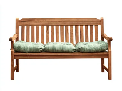 Banc de jardin en bois massif avec coussin 135x60x90 cm - Marron-Vert - Design classique - Adapté à l'extérieur-Pinemynest