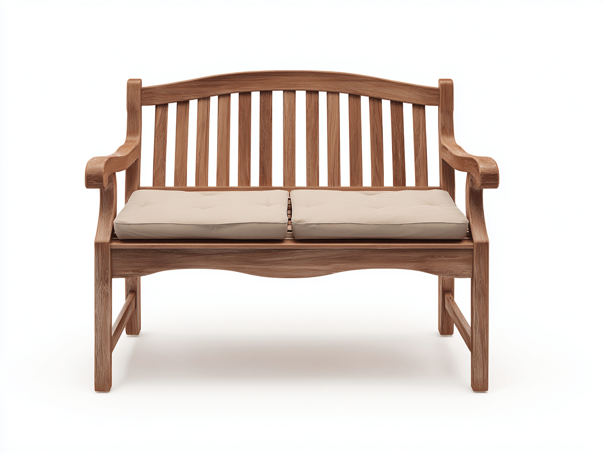 Banc de jardin en bois massif avec coussins 136x61x91 cm - Marron-Beige clair - Design classique - Adapté à l'extérieur-Pinemynest