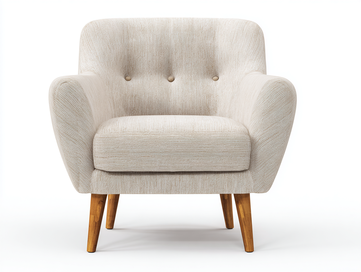 Fauteuil en tissu rembourré 78x76x84 cm - beige clair - design moderne pour salon-Pinemynest
