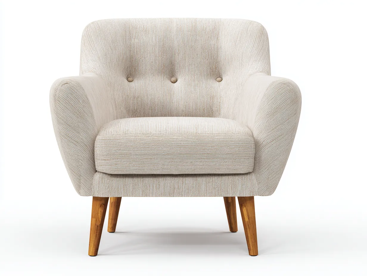 Fauteuil en tissu rembourré 78x76x84 cm - beige clair - design moderne pour salon-Pinemynest