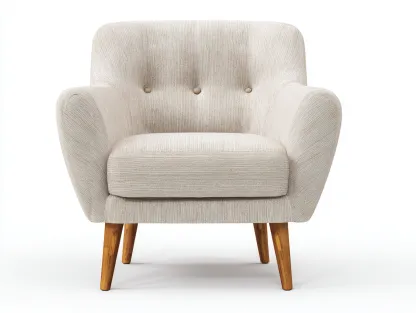 Fauteuil en tissu rembourré 78x76x84 cm - beige clair - design moderne pour salon-Pinemynest