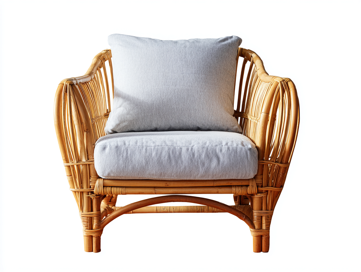 Fauteuil en rotin naturel 76x70x80 cm - naturel - design bohème pour extérieur-Pinemynest