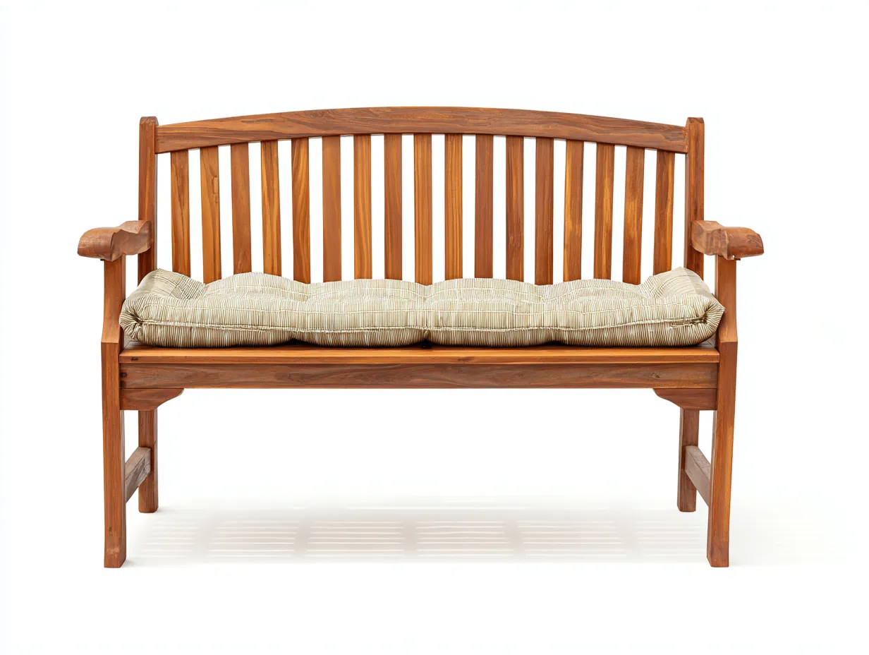 Banc de jardin en bois massif avec coussin 140x60x92 cm - Marron-Beige - Design classique - Adapté à l'extérieur-Pinemynest